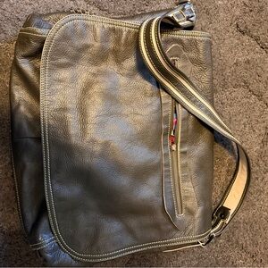 Francesco Biagia Leather Messenger Bag - Brown